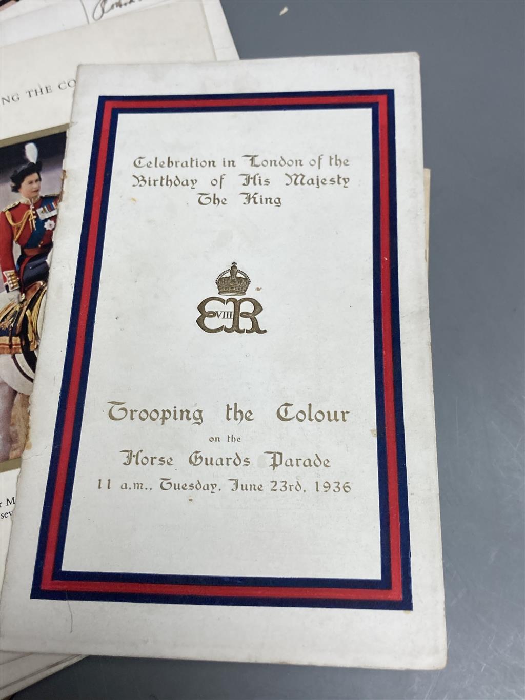 A quantity of trooping the colour programmes some signed by officers and other military ephemera